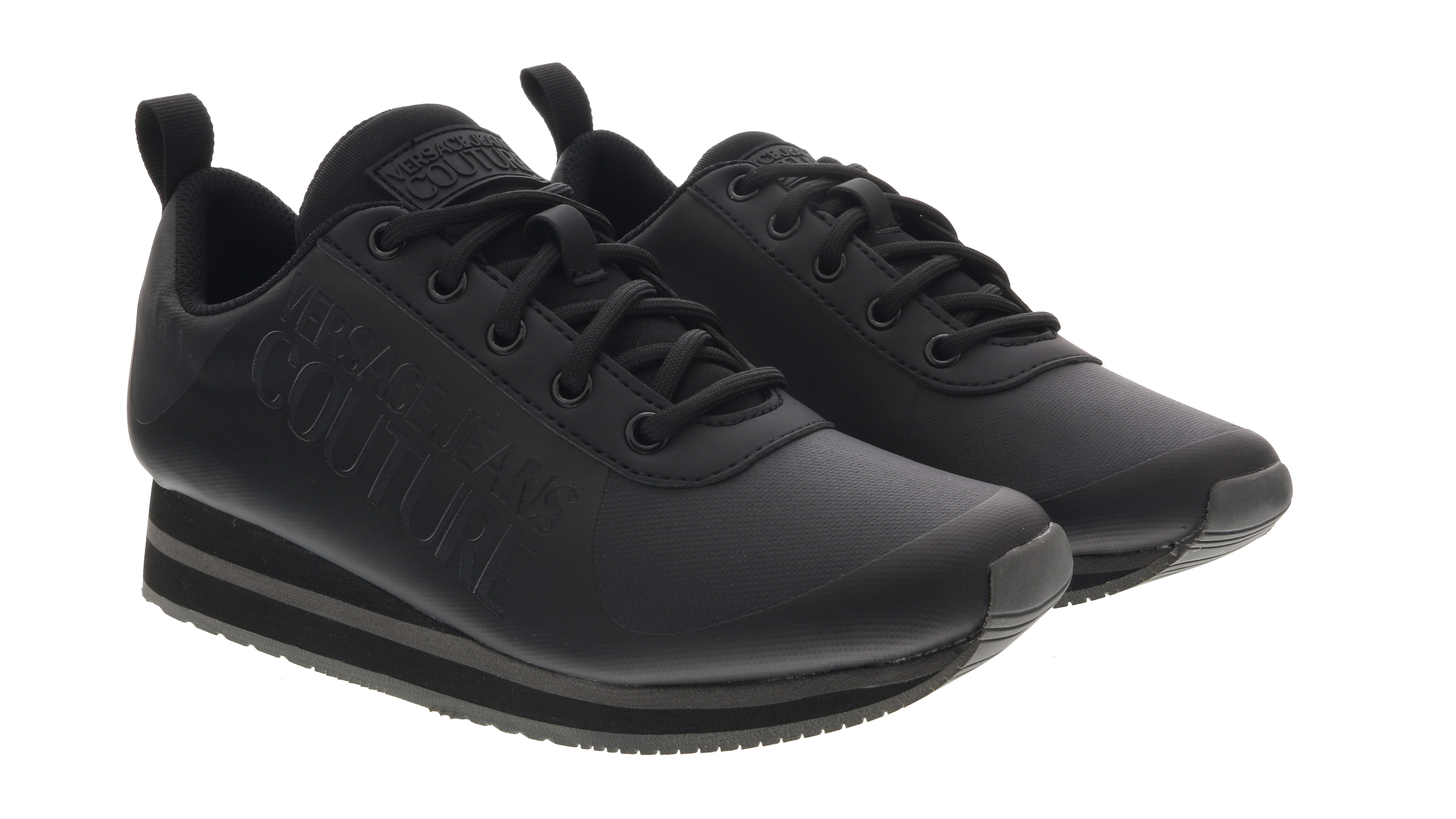 Versace Jeans Couture Black Signature Heel Sneakers | eBay